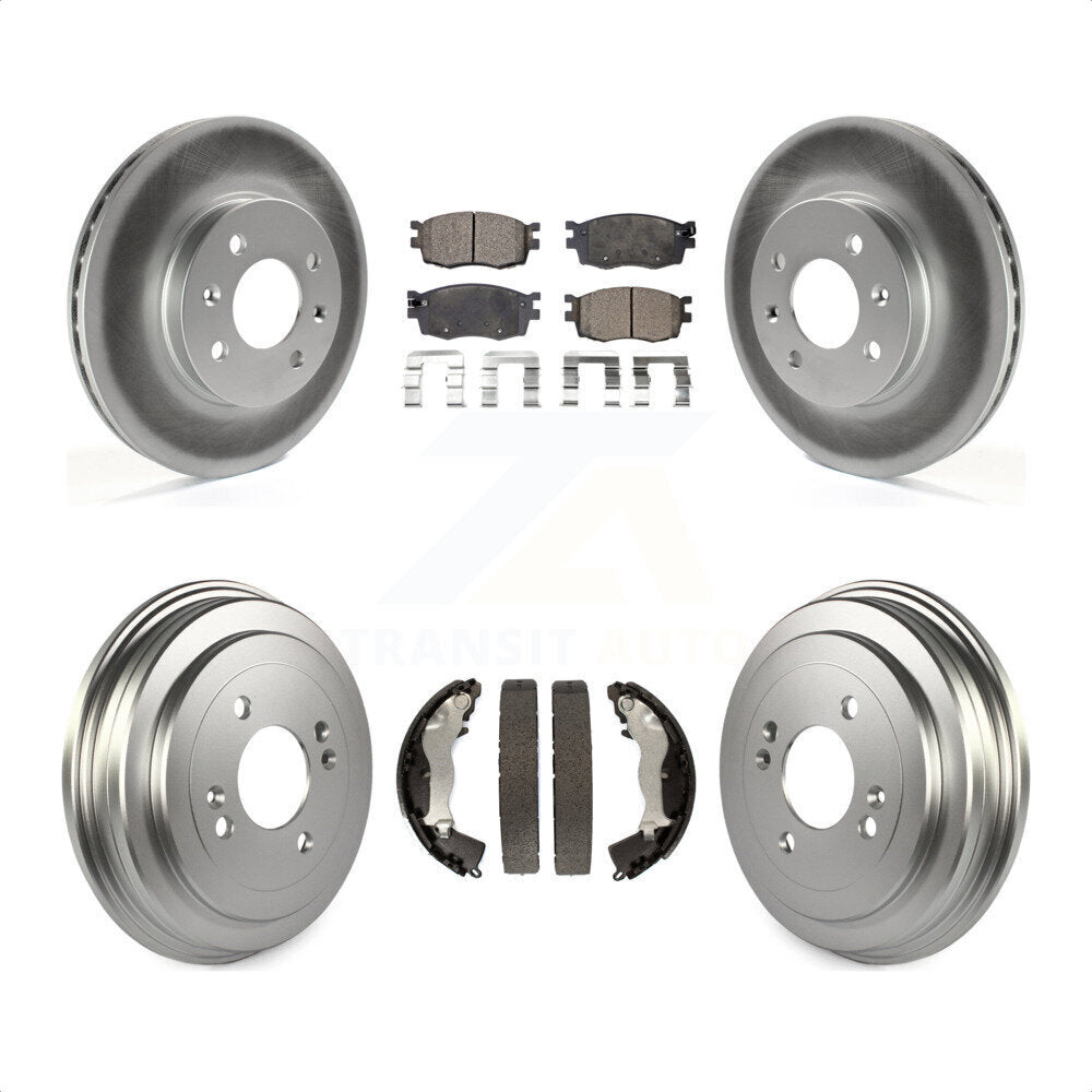 [Avant + Arrière] Kit de disque (revêtu) et plaquette (semi-métallique) de frein pour Hyundai Accent Kia Rio Rio5 KGF-102407 par Transit Auto