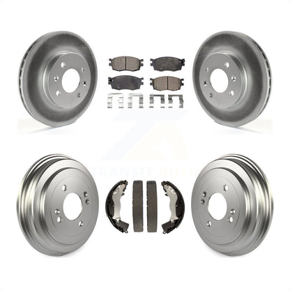 [Avant + Arrière] Kit de disque (revêtu) et plaquette (semi-métallique) de frein pour Hyundai Accent Kia Rio Rio5 KGF-102407 par Transit Auto