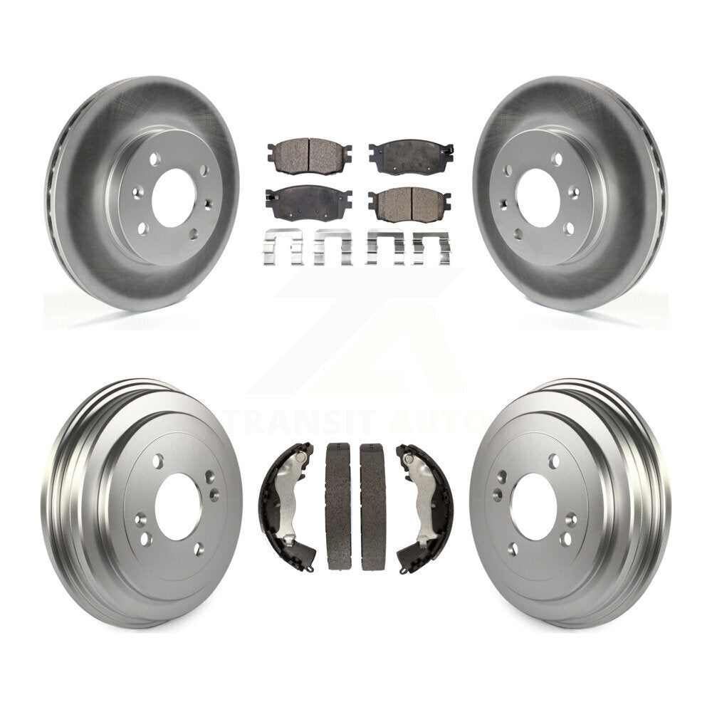 [Avant + Arrière] Kit de disque (revêtu) et plaquette (semi-métallique) de frein pour Hyundai Accent Kia Rio Rio5 KGF-102407