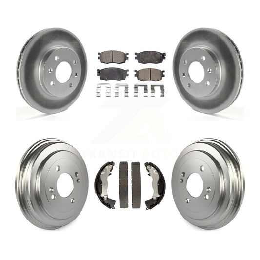 [Avant + Arrière] Kit de disque (revêtu) et plaquette (semi-métallique) de frein pour Hyundai Accent Kia Rio Rio5 KGF-102407