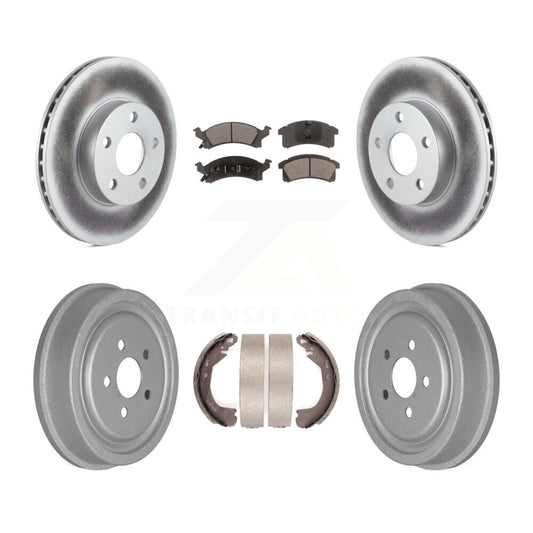 [Avant + Arrière] Kit de disque (revêtu) et plaquette (semi-métallique) de frein pour 2003 Chevrolet Cavalier avec 225mm x 45mm taille KGF-102411
