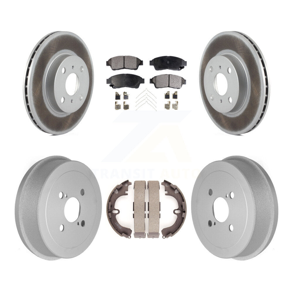 [Avant + Arrière] Kit de disque (revêtu) et plaquette (semi-métallique) de frein pour 1993-1997 Toyota Corolla Geo Prizm KGF-102414