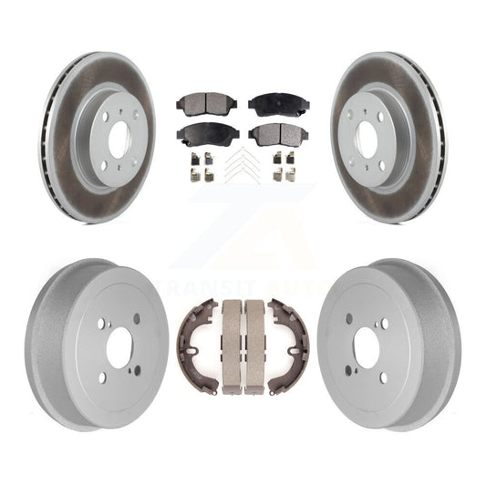 [Avant + Arrière] Kit de disque (revêtu) et plaquette (semi-métallique) de frein pour 1993-1997 Toyota Corolla Geo Prizm KGF-102414