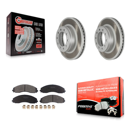 [Avant] Kit de disque (revêtu) et plaquette (semi-métallique) de frein pour Ford F-450 Super Duty F-550 F-600 KGF-102433