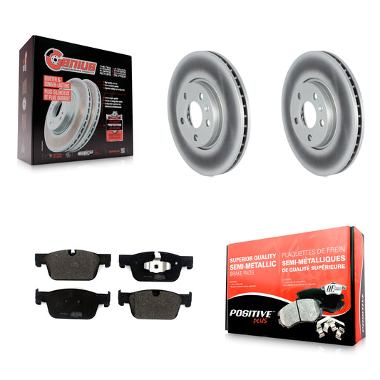 [Avant] Kit de disque (revêtu) et plaquette (semi-métallique) de frein pour Volvo S90 S60 V60 Cross Country V90 avec 296mm Diameter Rotor KGF-102438
