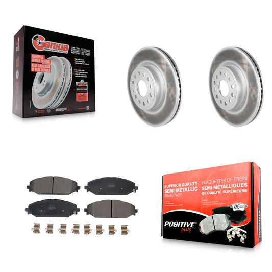 [Avant] Kit de disque (revêtu) et plaquette (semi-métallique) de frein pour Ram 1500 KGF-102453