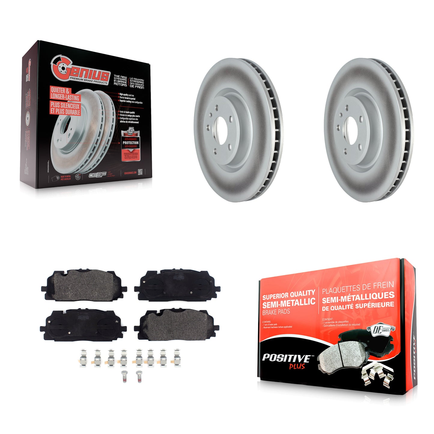 [Avant] Kit de disque (revêtu) et plaquette (semi-métallique) de frein pour Audi Q7 SQ5 S5 S4 Sportback KGF-102455