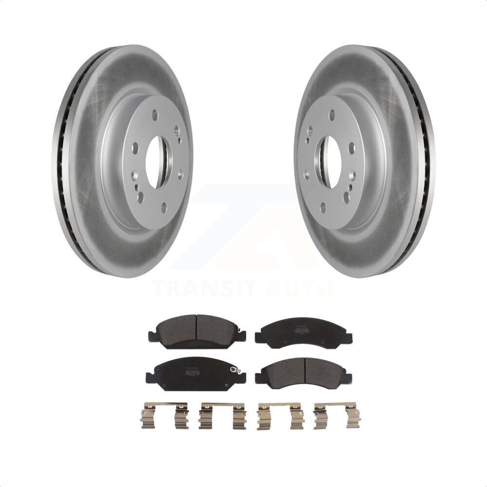 [Avant] Kit de disque (revêtu) et plaquette (semi-métallique) de frein pour 2019 Chevrolet Silverado 1500 LD avec 4 Piston Caliper KGF-102460 par Transit Auto
