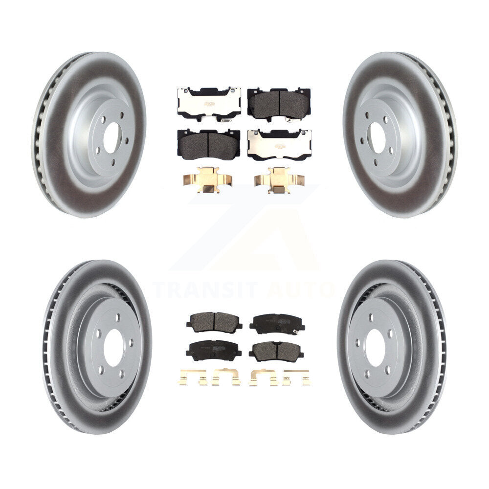 [Avant + Arrière] Kit de disque (revêtu) et plaquette (semi-métallique) de frein pour Ford Mustang KGF-102464