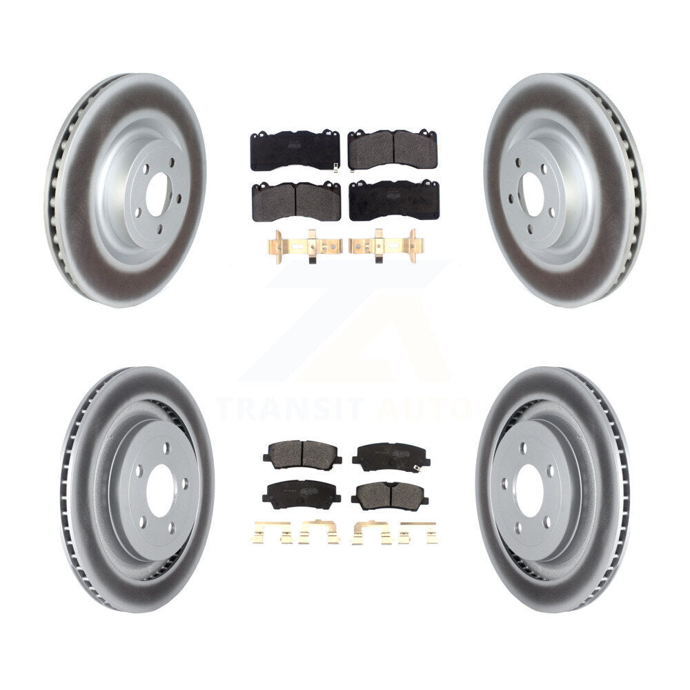[Avant + Arrière] Kit de disque (revêtu) et plaquette (semi-métallique) de frein pour Ford Mustang avec Brembo Brakes KGF-102466