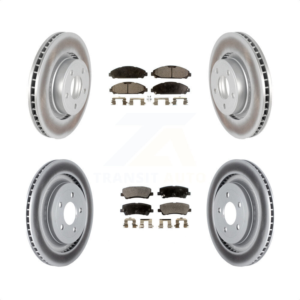 [Avant + Arrière] Kit de disque (revêtu) et plaquette (semi-métallique) de frein pour 2015 Ford Mustang EcoBoost Premium sans Performance Package KGF-102467 par Transit Auto
