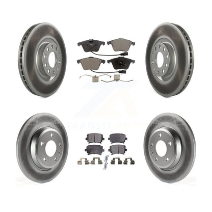 [Avant + Arrière] Kit de disque (revêtu) et plaquette (semi-métallique) de frein pour 2009 Audi A4 Quattro Convertible avec 300mm Diameter Rotor KGF-102469