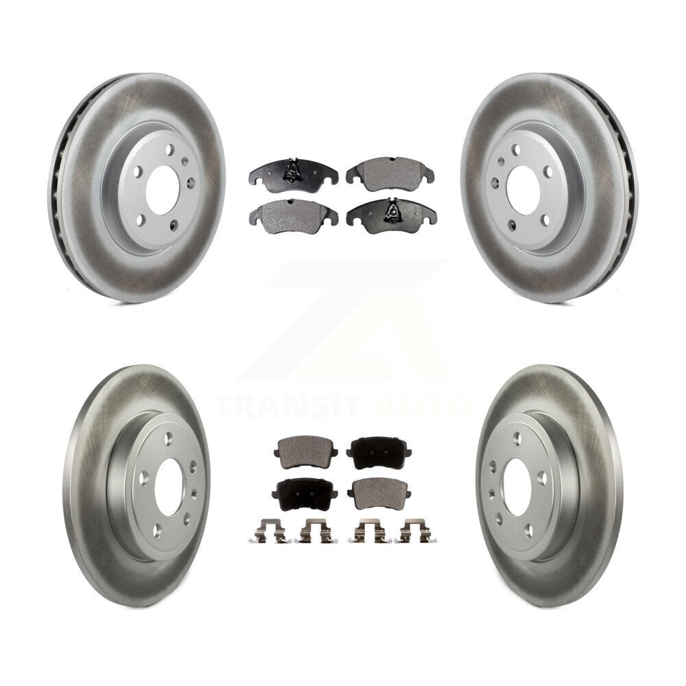 [Avant + Arrière] Kit de disque (revêtu) et plaquette (semi-métallique) de frein pour 2009 Audi A4 Quattro Sedan Wagon avec 288mm Diameter Rotor KGF-102470