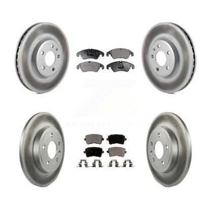 [Avant + Arrière] Kit de disque (revêtu) et plaquette (semi-métallique) de frein pour 2009 Audi A4 Quattro Sedan Wagon avec 288mm Diameter Rotor KGF-102470
