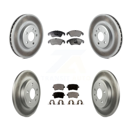 [Avant + Arrière] Kit de disque (revêtu) et plaquette (semi-métallique) de frein pour 2009 Audi A4 Quattro Sedan Wagon avec 288mm Diameter Rotor KGF-102470