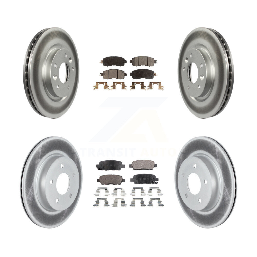[Avant + Arrière] Kit de disque (revêtu) et plaquette (semi-métallique) de frein pour 2017 Nissan LEAF avec Electric Parking KGF-102477
