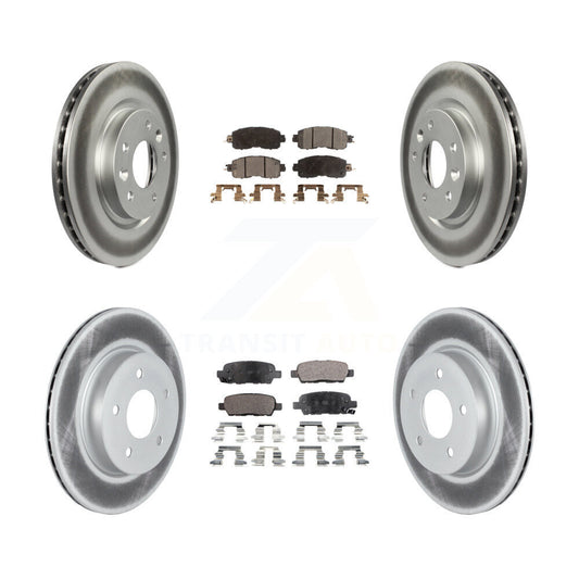 [Avant + Arrière] Kit de disque (revêtu) et plaquette (semi-métallique) de frein pour 2017 Nissan LEAF avec Electric Parking KGF-102477
