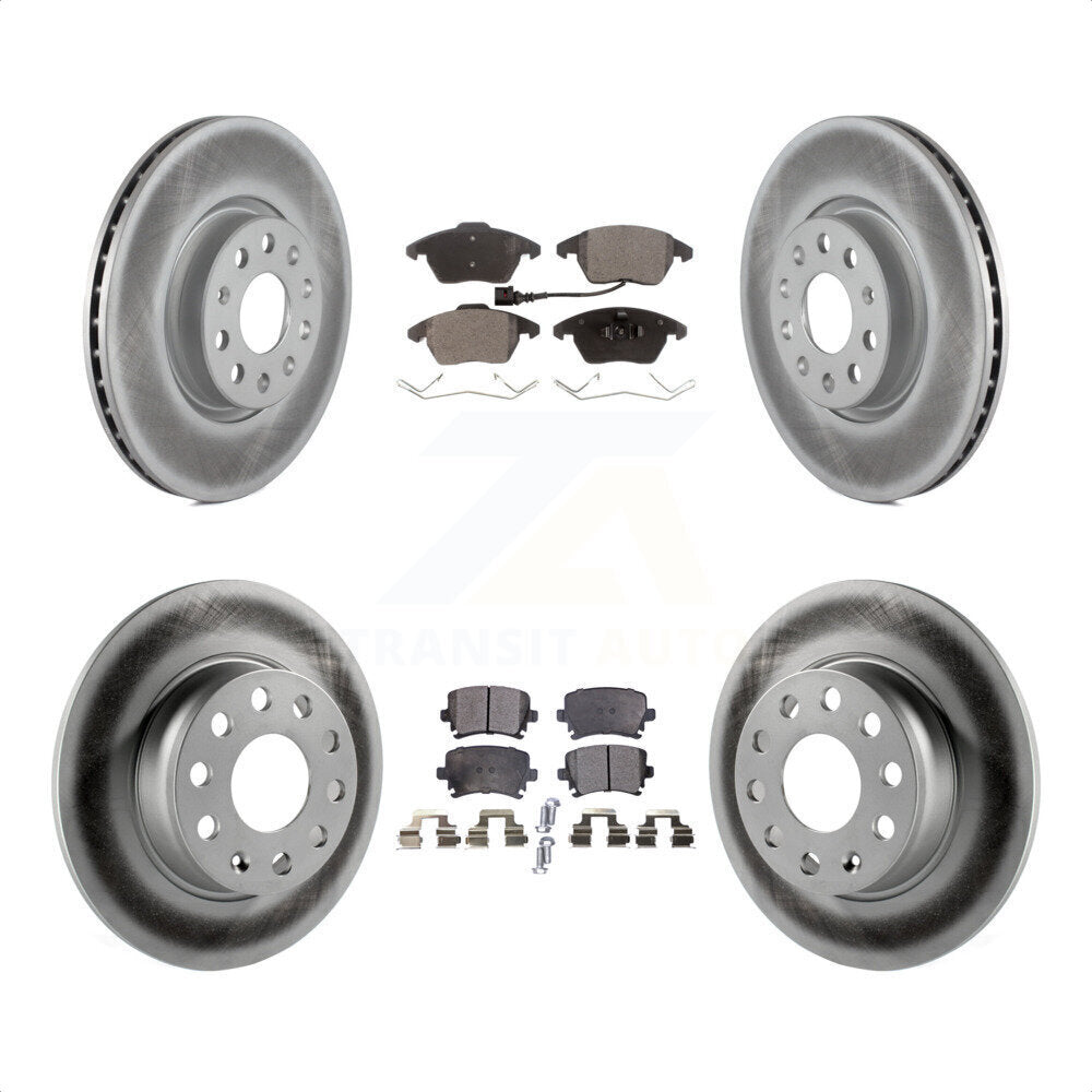 [Avant + Arrière] Kit de disque (revêtu) et plaquette (semi-métallique) de frein pour 2011 Volkswagen GTI KGF-102478 par Transit Auto