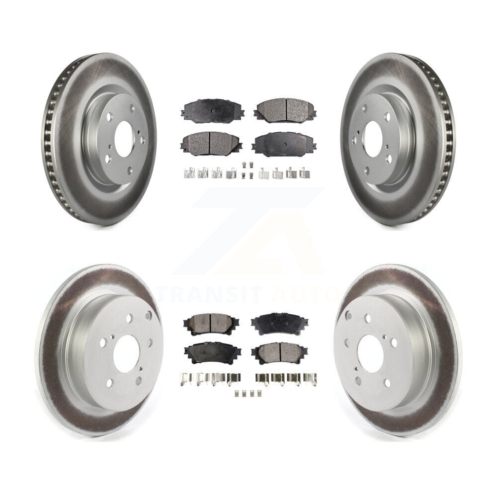 [Avant + Arrière] Kit de disque (revêtu) et plaquette (semi-métallique) de frein pour 2016-2020 Toyota Mirai KGF-102490
