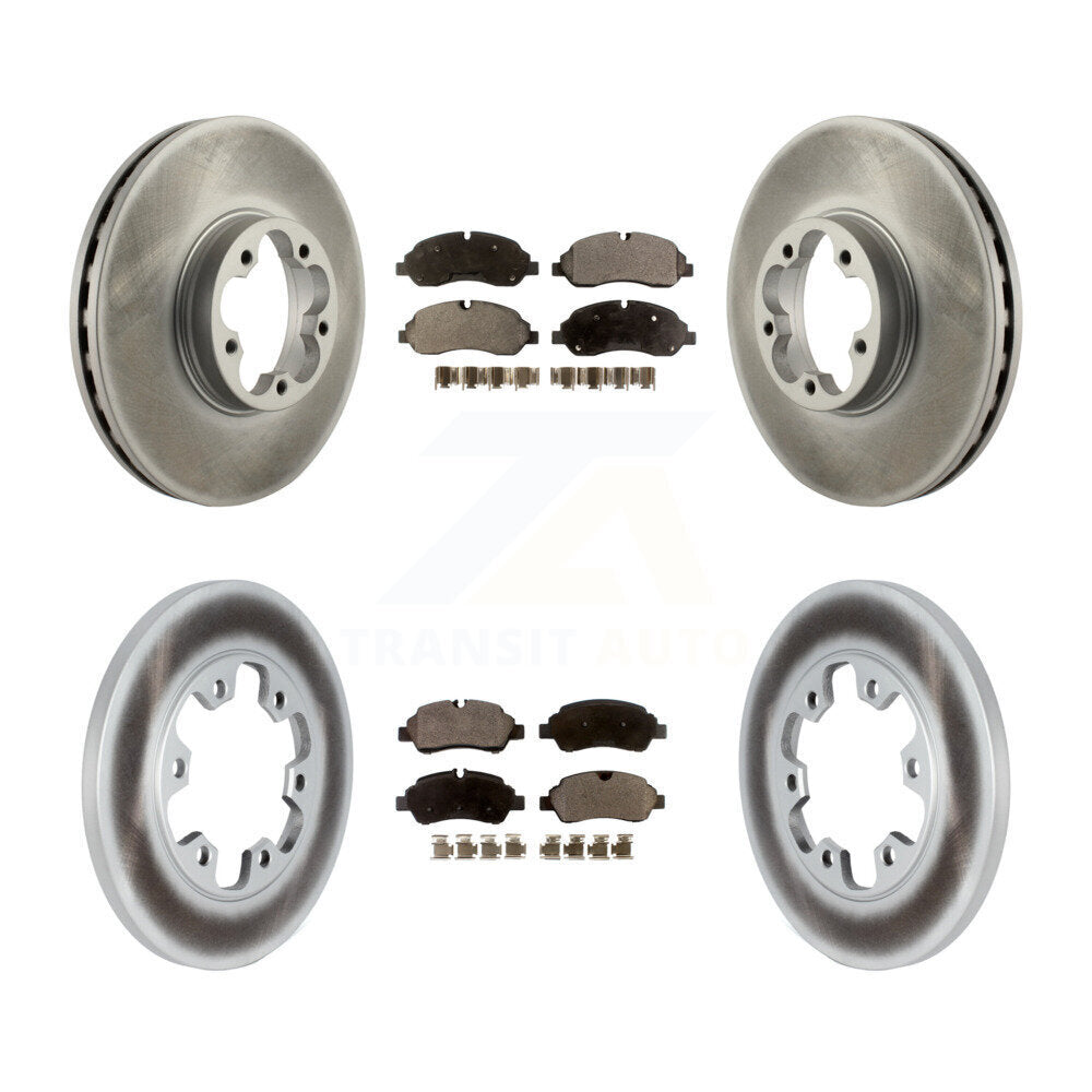 [Avant + Arrière] Kit de disque (revêtu) et plaquette (semi-métallique) de frein pour 2015-2019 Ford Transit-350 HD avec 6 Lug Wheels KGF-102493