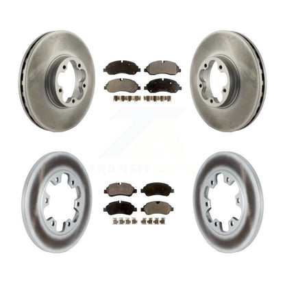 [Avant + Arrière] Kit de disque (revêtu) et plaquette (semi-métallique) de frein pour 2015-2019 Ford Transit-350 HD avec 6 Lug Wheels KGF-102493