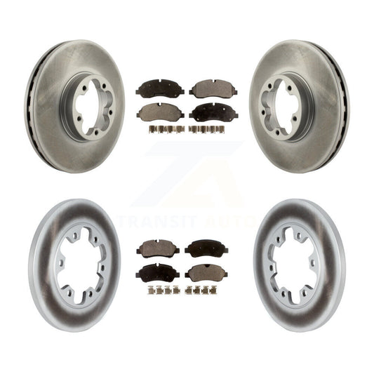 [Avant + Arrière] Kit de disque (revêtu) et plaquette (semi-métallique) de frein pour 2015-2019 Ford Transit-350 HD avec 6 Lug Wheels KGF-102493