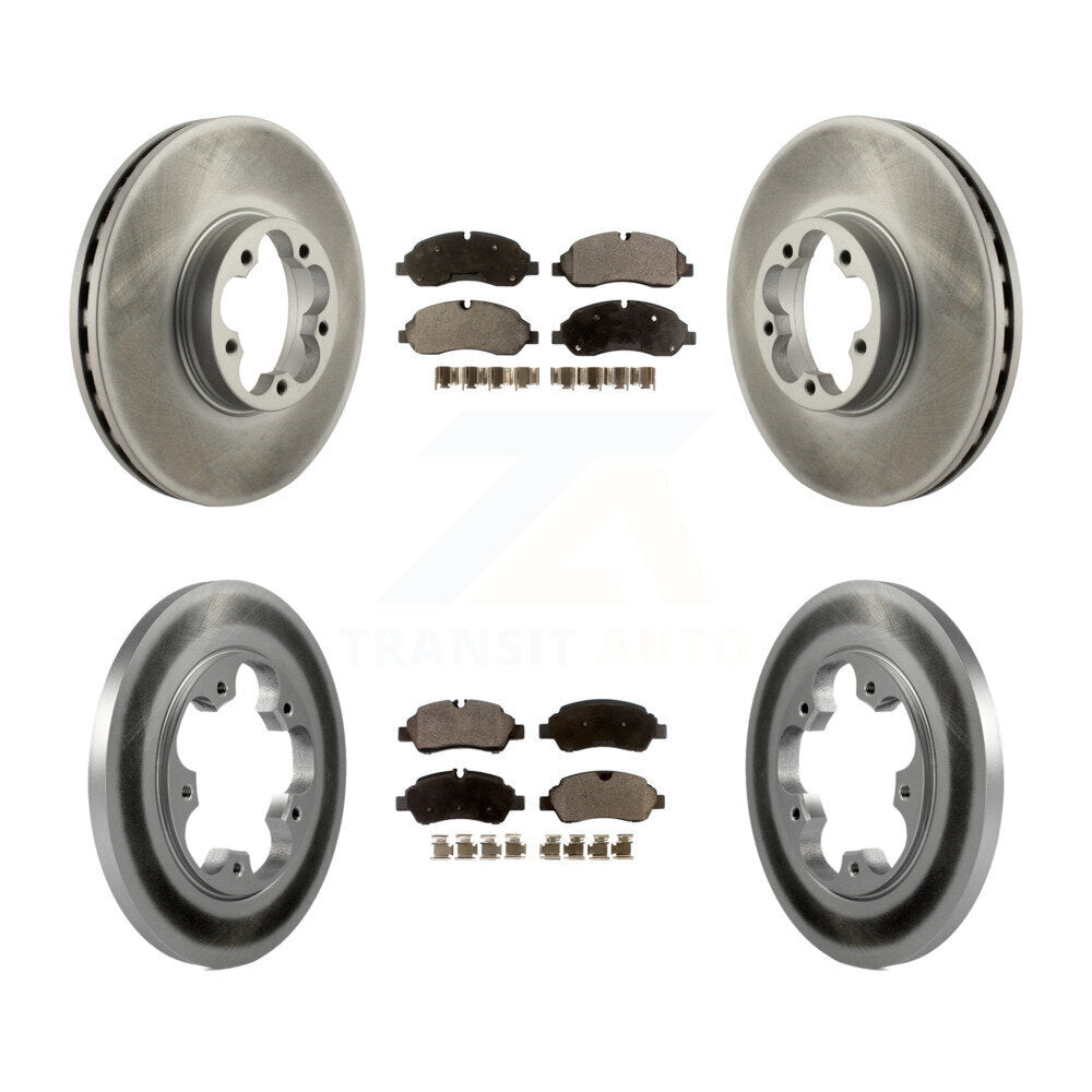 [Avant + Arrière] Kit de disque (revêtu) et plaquette (semi-métallique) de frein pour 2016 Ford Transit-350 HD avec 5 Lug Wheels KGF-102494