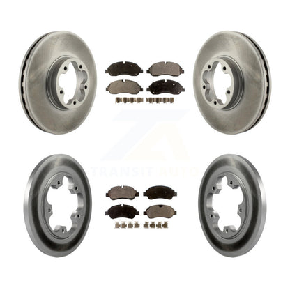 [Avant + Arrière] Kit de disque (revêtu) et plaquette (semi-métallique) de frein pour 2016 Ford Transit-350 HD avec 5 Lug Wheels KGF-102494