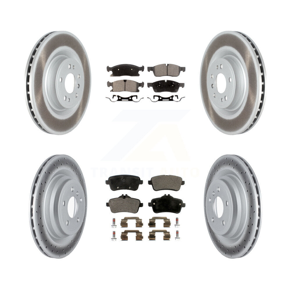[Avant + Arrière] Kit de disque (revêtu) et plaquette (semi-métallique) de frein pour 2016-2017 Mercedes-Benz GLE400 sans Sport Package KGF-102497