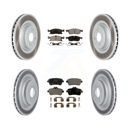 [Avant + Arrière] Kit de disque (revêtu) et plaquette (semi-métallique) de frein pour 2016-2017 Mercedes-Benz GLE400 sans Sport Package KGF-102497