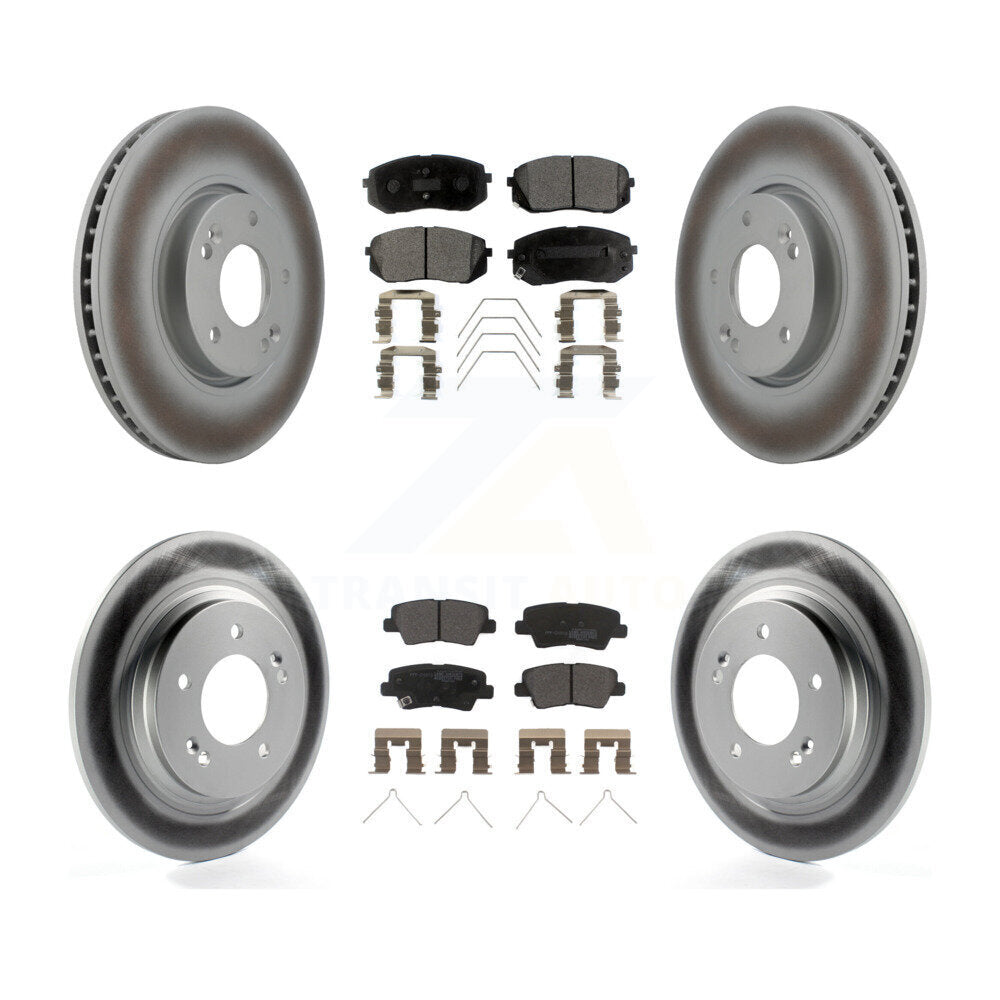 [Avant + Arrière] Kit de disque (revêtu) et plaquette (semi-métallique) de frein pour 2017-2018 Kia Soul EV KGF-102503