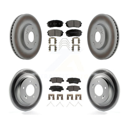 [Avant + Arrière] Kit de disque (revêtu) et plaquette (semi-métallique) de frein pour 2017-2018 Kia Soul EV KGF-102503