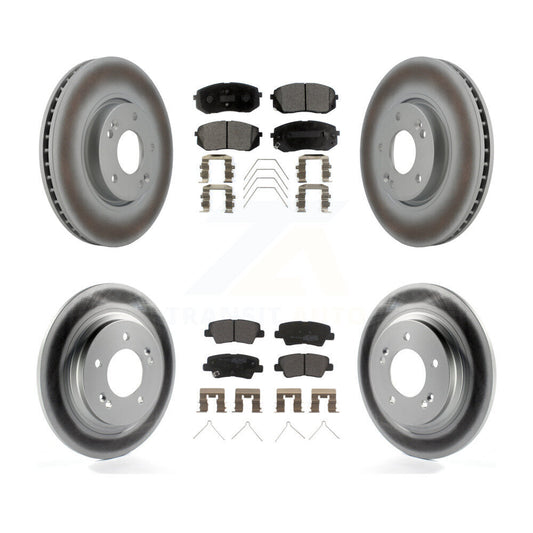 [Avant + Arrière] Kit de disque (revêtu) et plaquette (semi-métallique) de frein pour 2017-2018 Kia Soul EV KGF-102503