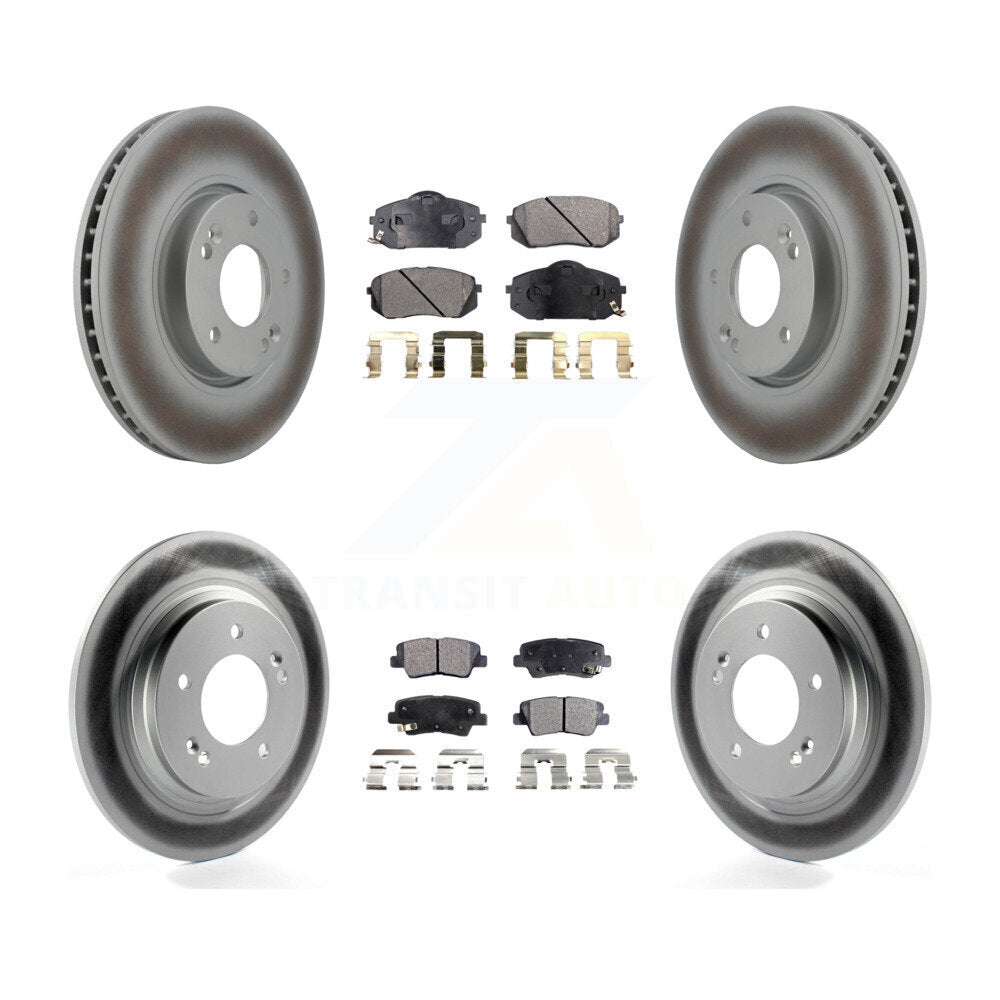 [Avant + Arrière] Kit de disque (revêtu) et plaquette (semi-métallique) de frein pour Kia Soul EV KGF-102505