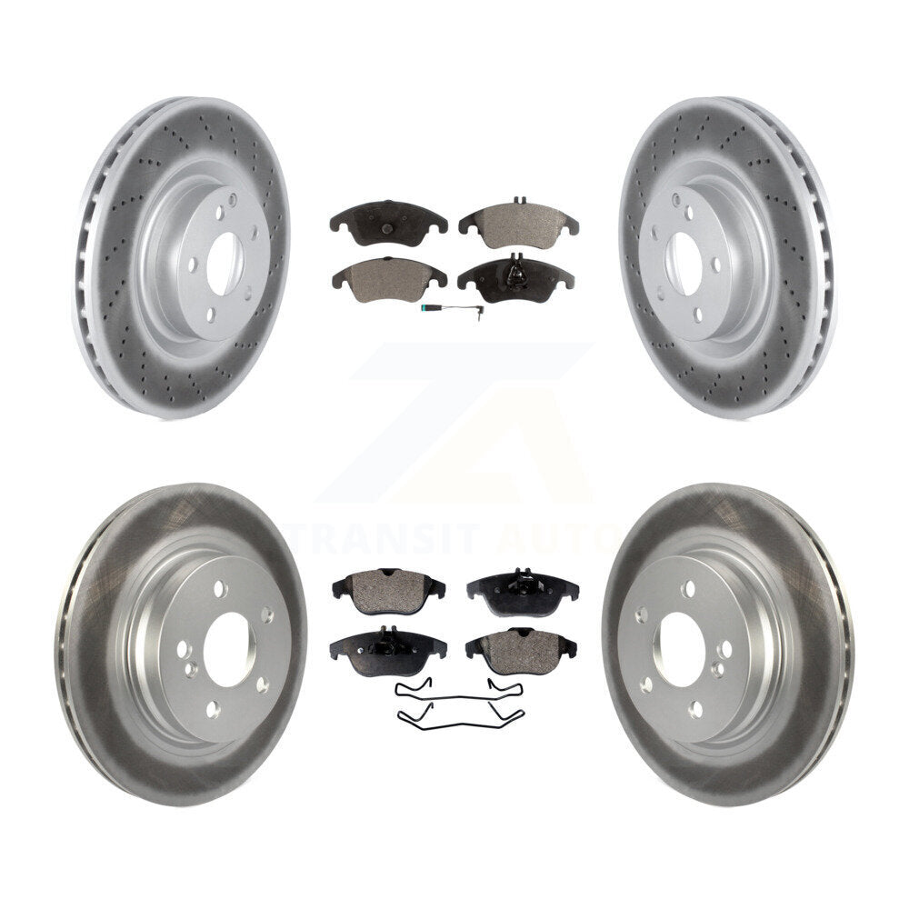 [Avant + Arrière] Kit de disque (revêtu) et plaquette (semi-métallique) de frein pour 2010-2011 Mercedes-Benz E550 Coupe avec 300mm Diameter Rotor KGF-102509