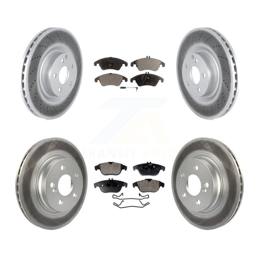 [Avant + Arrière] Kit de disque (revêtu) et plaquette (semi-métallique) de frein pour 2010-2011 Mercedes-Benz E550 Coupe avec 300mm Diameter Rotor KGF-102509