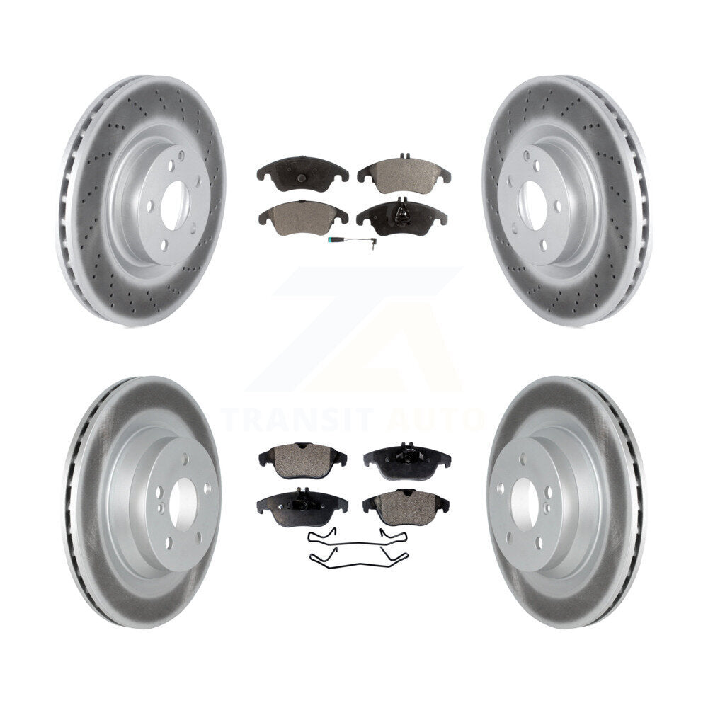 [Avant + Arrière] Kit de disque (revêtu) et plaquette (semi-métallique) de frein pour 2010-2011 Mercedes-Benz E550 Coupe avec 320mm Diameter Rotor KGF-102510