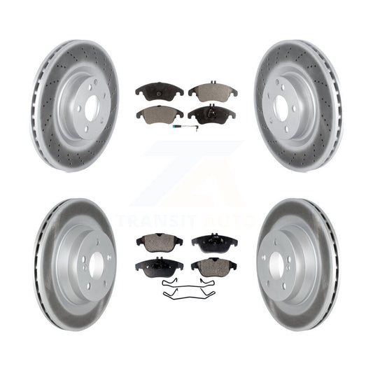 [Avant + Arrière] Kit de disque (revêtu) et plaquette (semi-métallique) de frein pour 2010-2011 Mercedes-Benz E550 Coupe avec 320mm Diameter Rotor KGF-102510