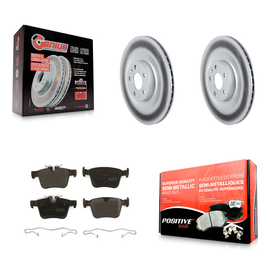 [Arrière] Kit de disque (revêtu) et plaquette (semi-métallique) de frein pour 2016-2019 Volvo XC90 avec 340mm Diameter Rotor KGF-102516