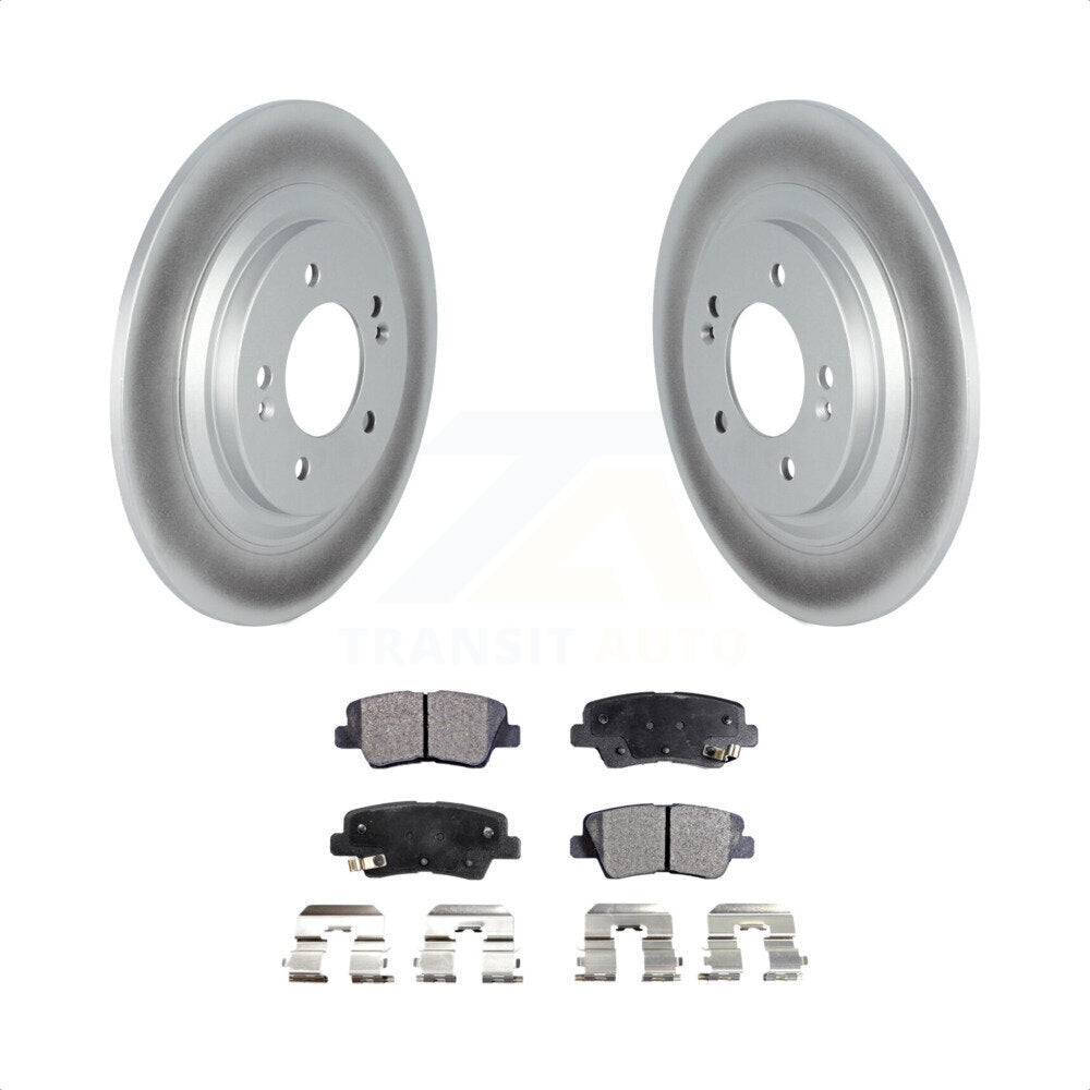 [Arrière] Kit de disque (revêtu) et plaquette (semi-métallique) de frein pour 2017 Kia Cadenza Limited Technology avec Electric Parking KGF-102528 par Transit Auto