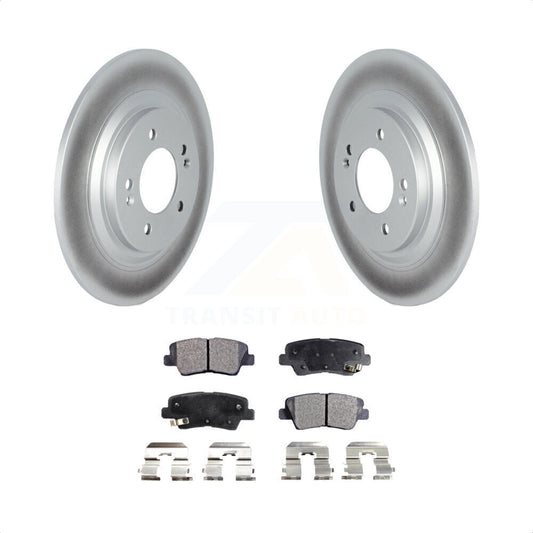 [Arrière] Kit de disque (revêtu) et plaquette (semi-métallique) de frein pour 2017 Kia Cadenza Limited Technology avec Electric Parking KGF-102528 par Transit Auto