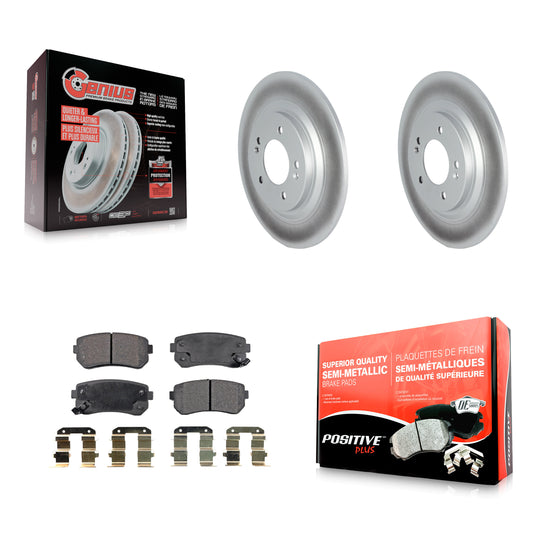 [Arrière] Kit de disque (revêtu) et plaquette (semi-métallique) de frein pour 2017 Kia Cadenza Limited Technology avec Manual Parking KGF-102529