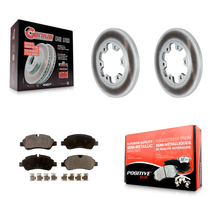 [Arrière] Kit de disque (revêtu) et plaquette (semi-métallique) de frein pour 2015-2019 Ford Transit-350 HD avec 6 Lug Wheels KGF-102534