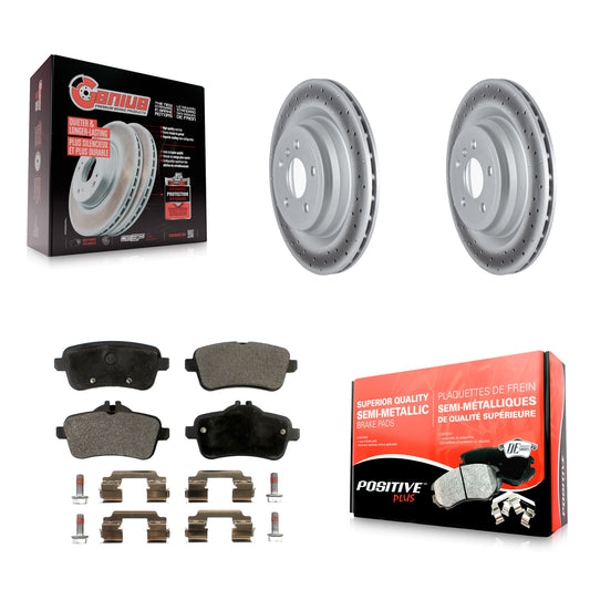 [Arrière] Kit de disque (revêtu) et plaquette (semi-métallique) de frein pour Mercedes-Benz ML350 GLE350 GLE43 AMG GLE400 GLE450 ML400 GLE300d ML550 GLE550e KGF-102537