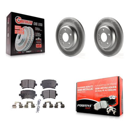 [Arrière] Kit de disque (revêtu) et plaquette (semi-métallique) de frein pour 2009 Audi A4 Quattro Convertible avec 300mm Diameter Rotor KGF-102541