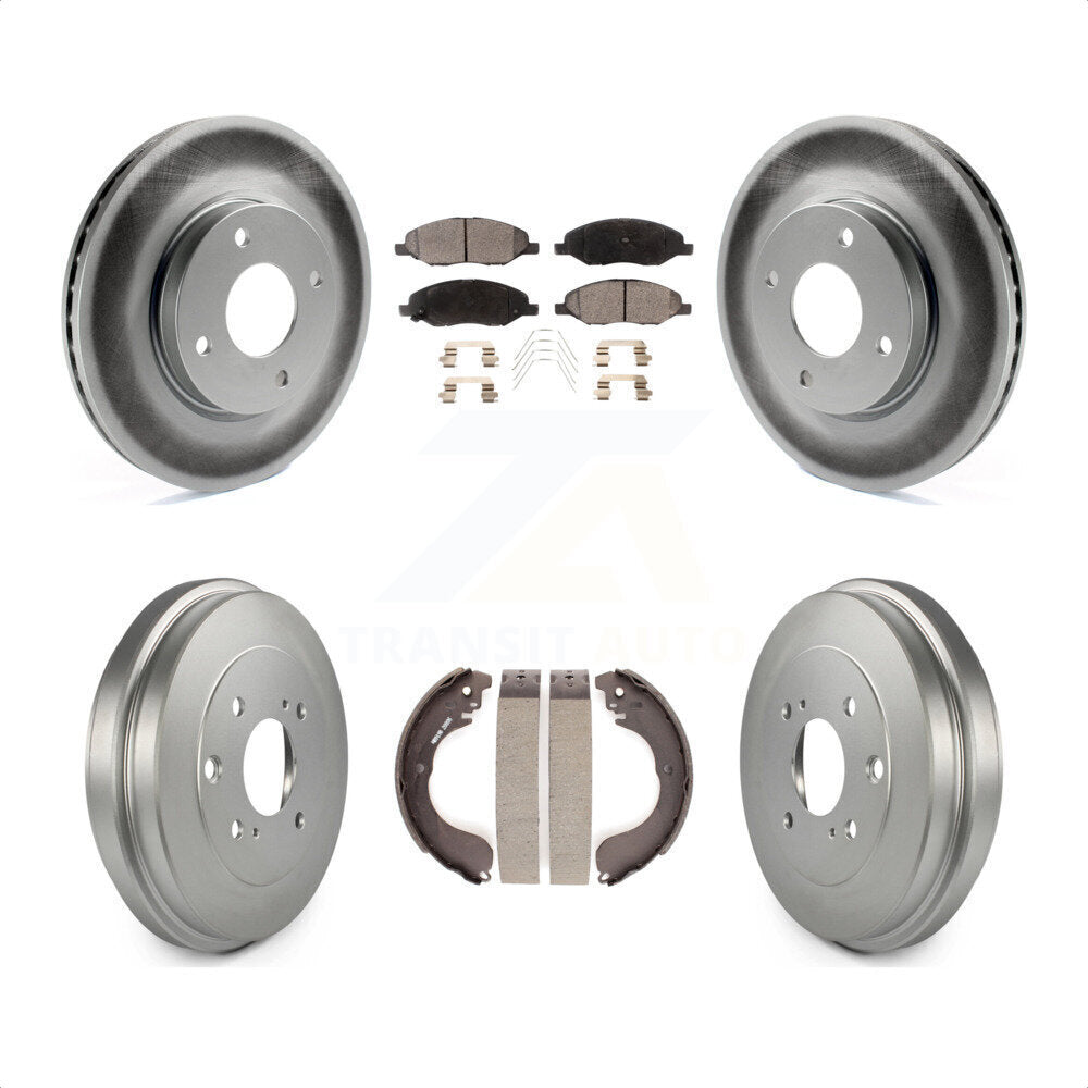 [Avant + Arrière] Kit de disque (revêtu) et plaquette (semi-métallique) de frein pour 2008 Nissan Versa 4-Wheel ABS KGF-102546 par Transit Auto