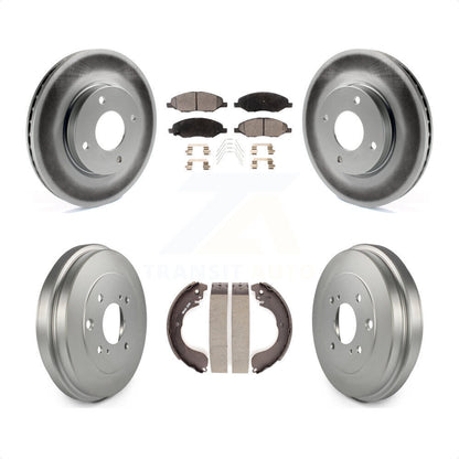 [Avant + Arrière] Kit de disque (revêtu) et plaquette (semi-métallique) de frein pour 2008 Nissan Versa 4-Wheel ABS KGF-102546 par Transit Auto