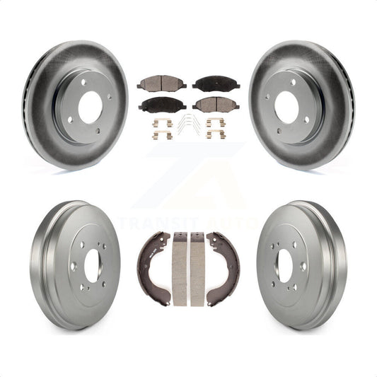 [Avant + Arrière] Kit de disque (revêtu) et plaquette (semi-métallique) de frein pour 2008 Nissan Versa 4-Wheel ABS KGF-102546 par Transit Auto