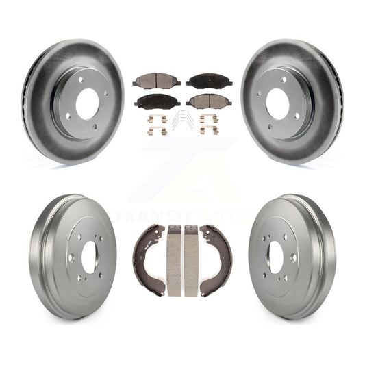 [Avant + Arrière] Kit de disque (revêtu) et plaquette (semi-métallique) de frein pour 2008 Nissan Versa 4-Wheel ABS KGF-102546