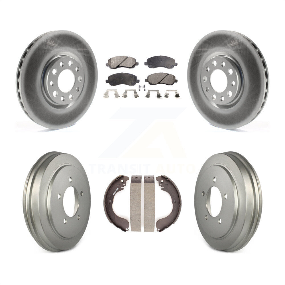 [Avant + Arrière] Kit de disque (revêtu) et plaquette (semi-métallique) de frein pour 2017 Jeep Compass avec 305mm Diameter Rotor KGF-102547 par Transit Auto